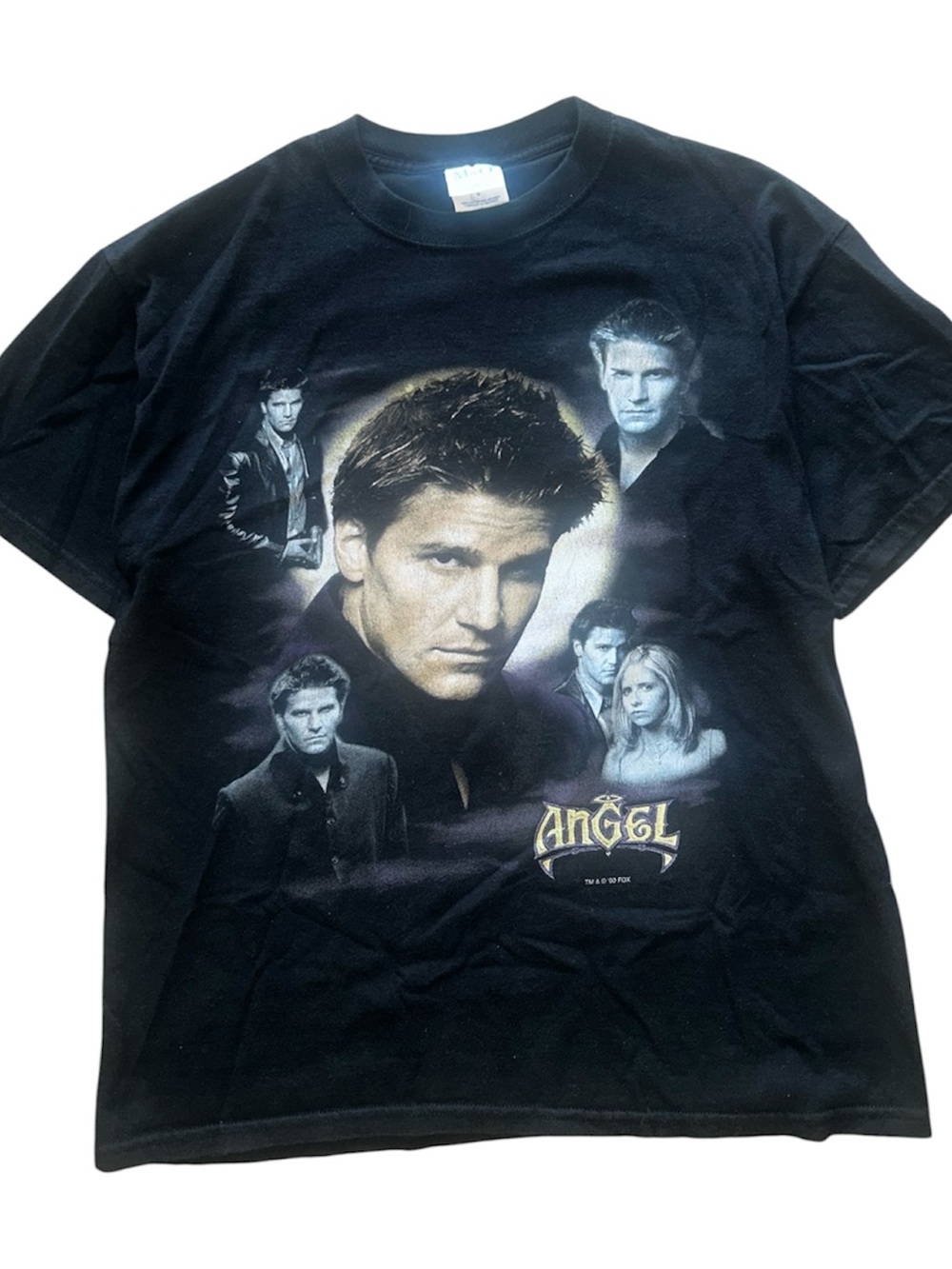 Black 'Angel' Graphic Short Sleeve Tee